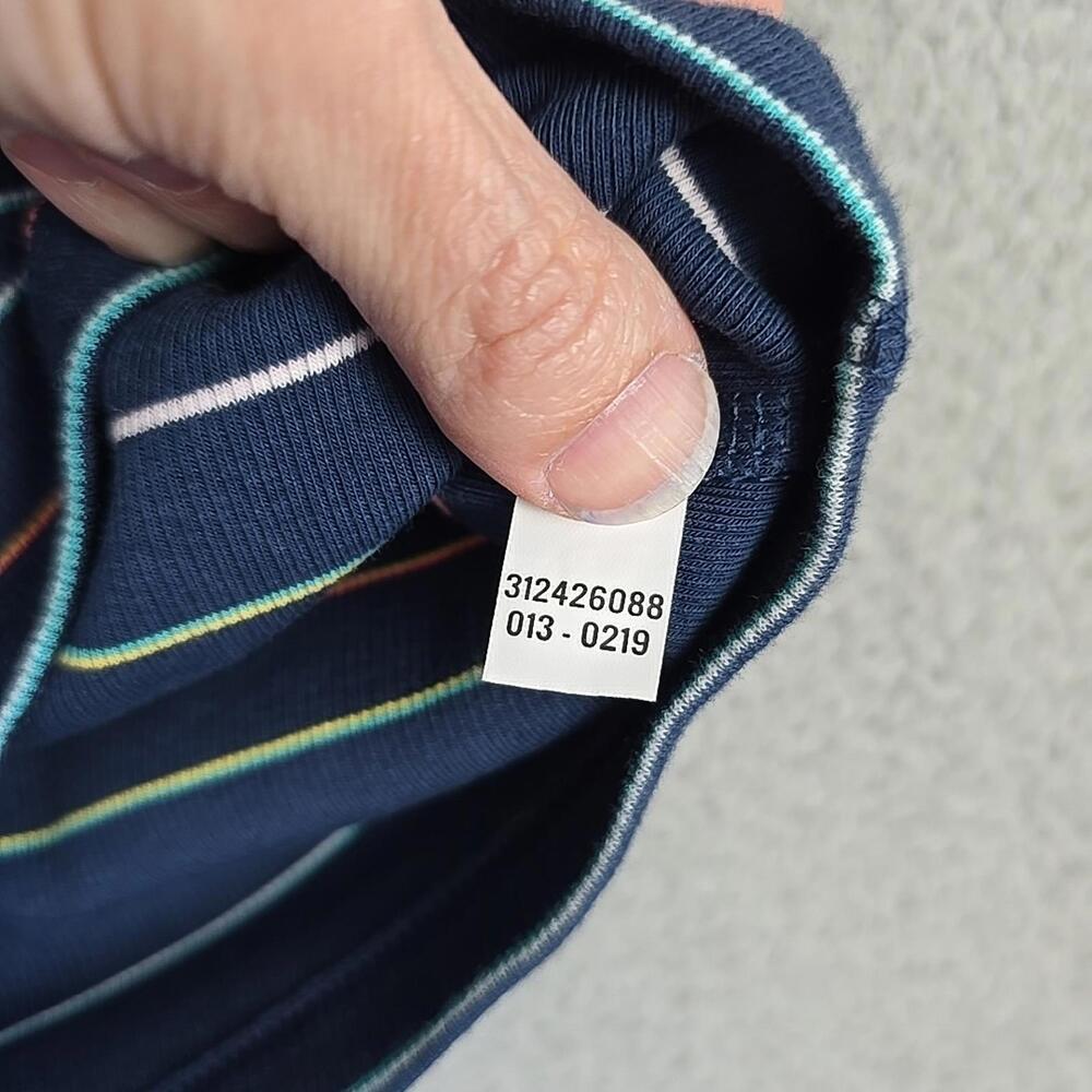 TIME AND TRUE Blue Navy Striped Fitted Cami Scoop Neck Tank Top Size L (12-14) - Picture 6 of 9